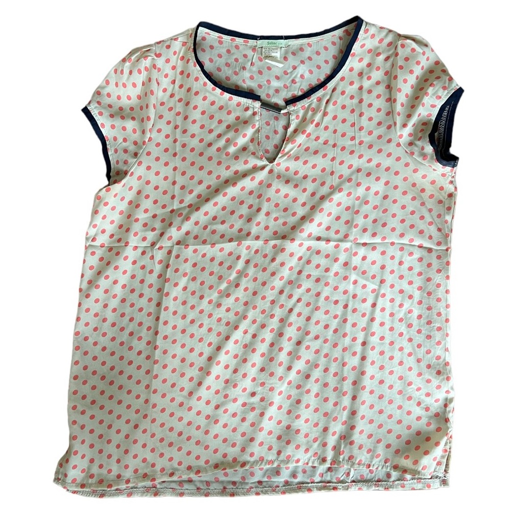 Feline polka dot blouse  size M